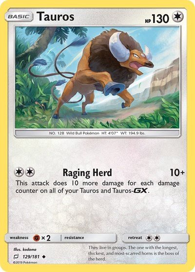 Tauros (SM - Team Up) Near Mint - Nick Nack's Full Frontal Attack