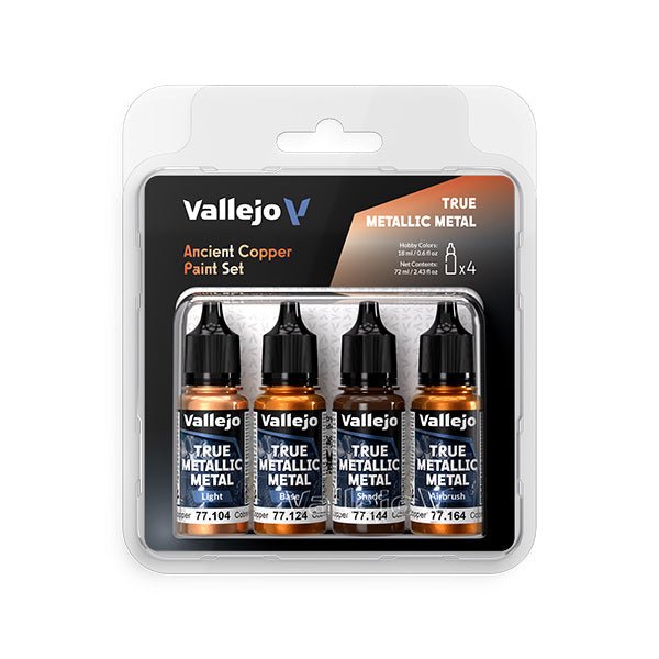 Vallejo True Metallic Metal Set: Ancient Copper (4 Color Set) 18 ml. - Nick Nack's Full Frontal Attack