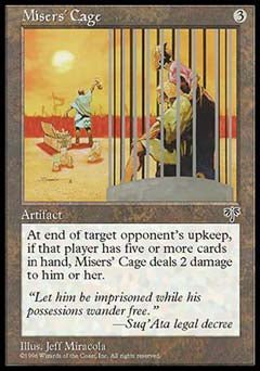Misers' Cage (Mirage) Medium Play - Nick Nack's Full Frontal Attack