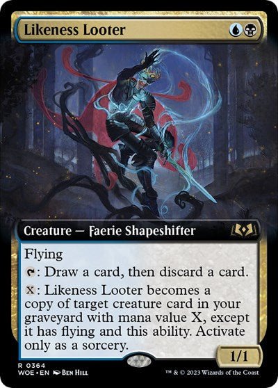 Likeness Looter (Extended Art) (Wilds of Eldraine) Near Mint - Nick Nack's Full Frontal Attack
