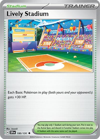 Lively Stadium (SV08: Surging Sparks) Near Mint - Nick Nack's Full Frontal Attack
