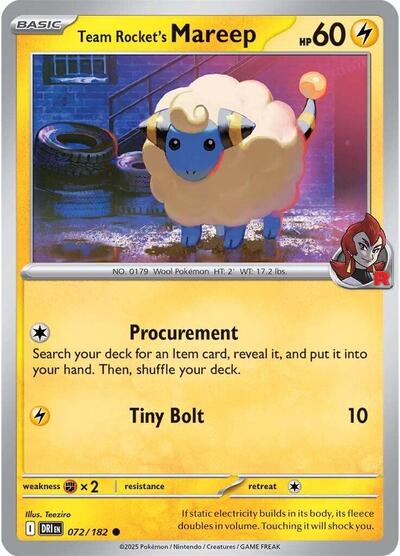 Team Rocket's Mareep (SV10: Destined Rivals) Near Mint - Nick Nack's Full Frontal Attack