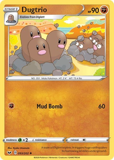 Dugtrio (SWSH01: Sword & Shield Base Set) Near Mint - Nick Nack's Full Frontal Attack