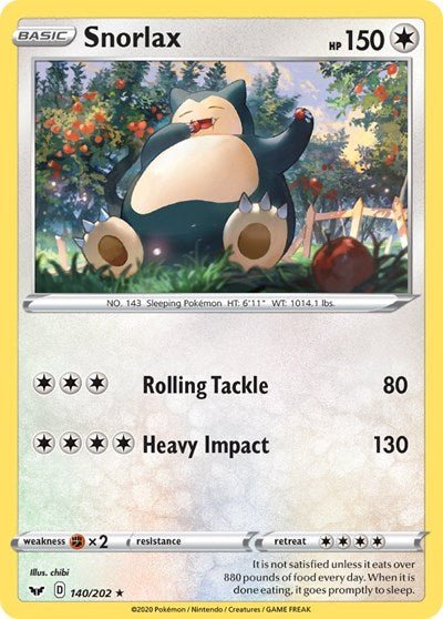 Snorlax (SWSH01: Sword & Shield Base Set) Near Mint Reverse Holofoil - Nick Nack's Full Frontal Attack