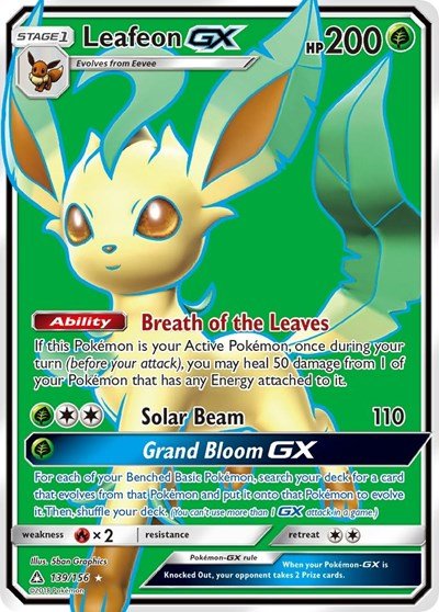 Leafeon GX (Full Art) (SM - Ultra Prism) Near Mint Holofoil - Nick Nack's Full Frontal Attack