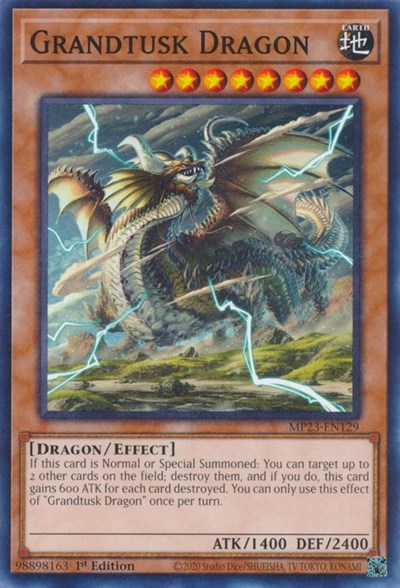 Grandtusk Dragon (25th Anniversary Tin: Dueling Heroes Mega Pack) Light Play 1st Edition