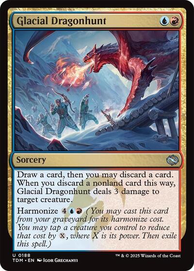 Glacial Dragonhunt (Tarkir: Dragonstorm) Near Mint - Nick Nack's Full Frontal Attack