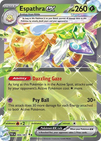 Espathra ex (SV: Paldean Fates) Near Mint Holofoil - Nick Nack's Full Frontal Attack
