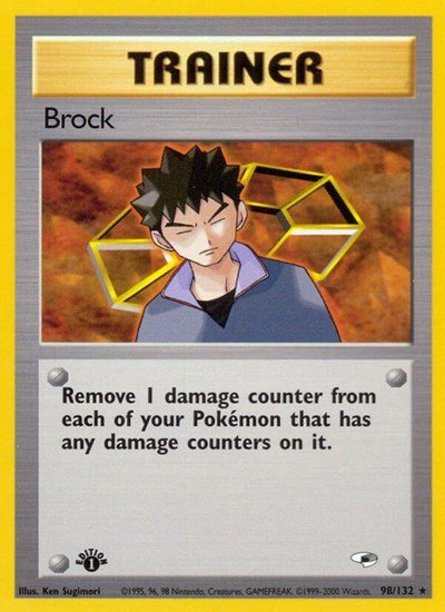 Brock (98) (Gym Heroes) Light Play 1st Edition - Nick Nack's Full Frontal Attack