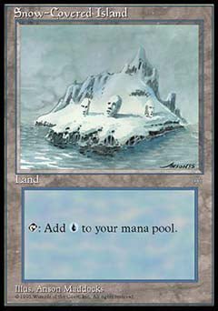 Snow-Covered Island (Ice Age) Damaged / Poor - Nick Nack's Full Frontal Attack