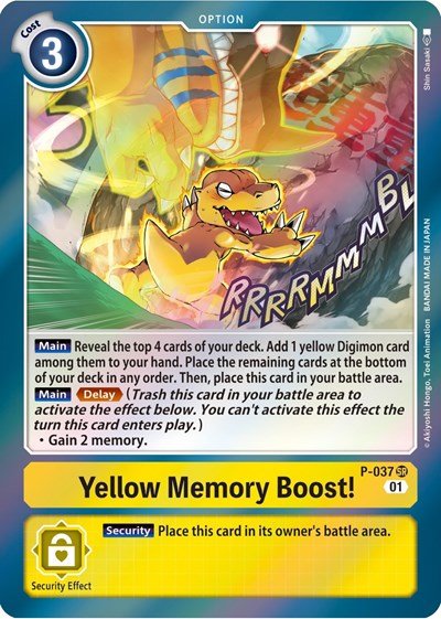 Yellow Memory Boost! (Digimon Promotion Cards) Near Mint Foil - Nick Nack's Full Frontal Attack