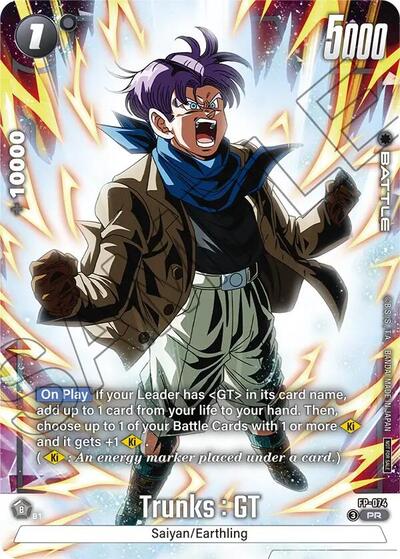 Trunks : GT FP-074 (Tournament Pack 10) (Tournament and Championship Promos) Near Mint Holofoil - Nick Nack's Full Frontal Attack
