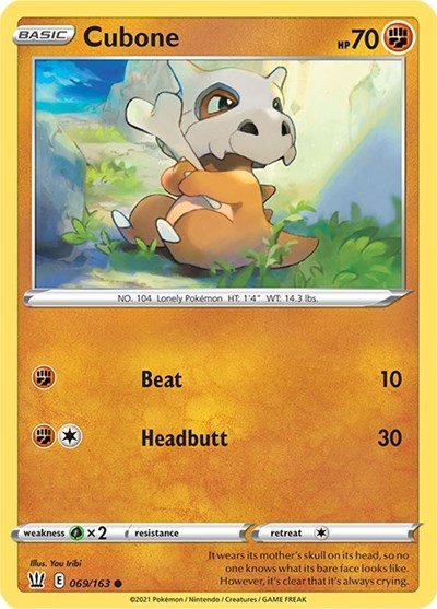 Cubone (SWSH05: Battle Styles) Light Play - Nick Nack's Full Frontal Attack