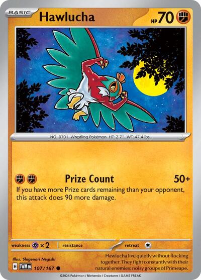 Hawlucha (SV06: Twilight Masquerade) Near Mint Reverse Holofoil - Nick Nack's Full Frontal Attack