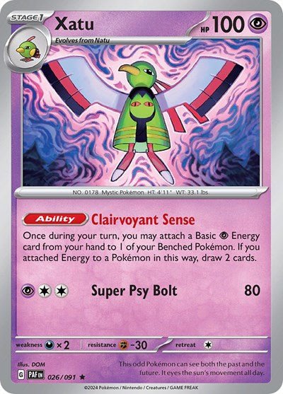 Xatu (SV: Paldean Fates) Near Mint Holofoil - Nick Nack's Full Frontal Attack