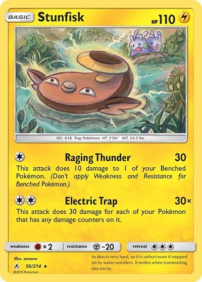 Stunfisk (SM - Unbroken Bonds) Near Mint - Nick Nack's Full Frontal Attack