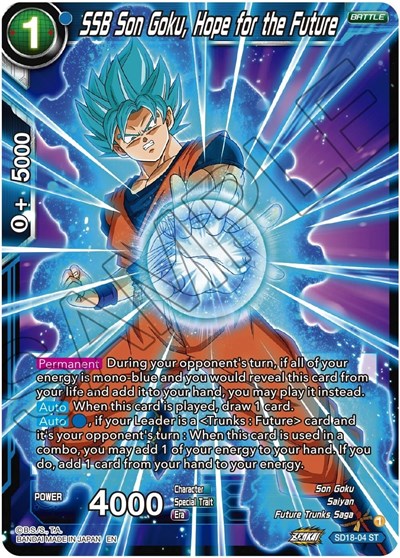 SSB Son Goku, Hope for the Future (Dawn of the Z-Legends) Near Mint Foil