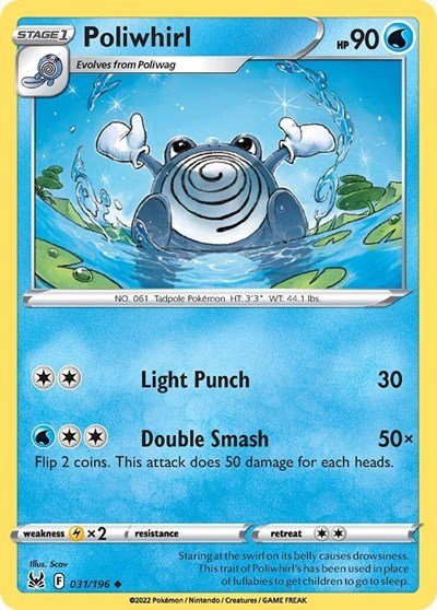 Poliwhirl (SWSH11: Lost Origin) Near Mint - Nick Nack's Full Frontal Attack