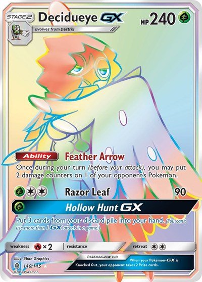 Decidueye GX (Secret) (SM - Guardians Rising) Near Mint Holofoil - Nick Nack's Full Frontal Attack