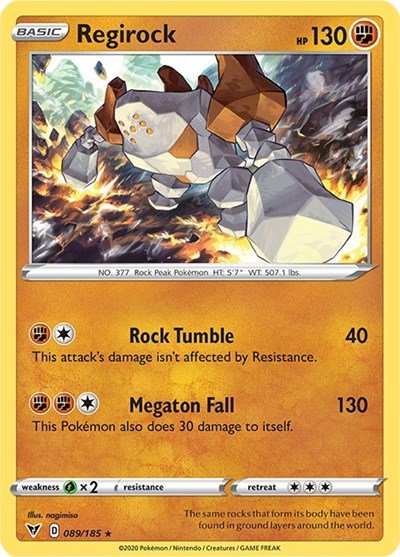 Regirock (SWSH04: Vivid Voltage) Near Mint Holofoil - Nick Nack's Full Frontal Attack