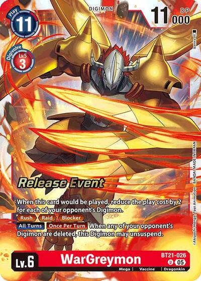 WarGreymon (World Convergence Release Event Cards) Near Mint