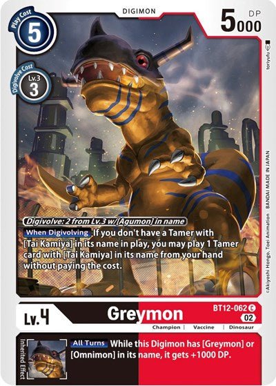 Greymon (Across Time) Near Mint - Nick Nack's Full Frontal Attack