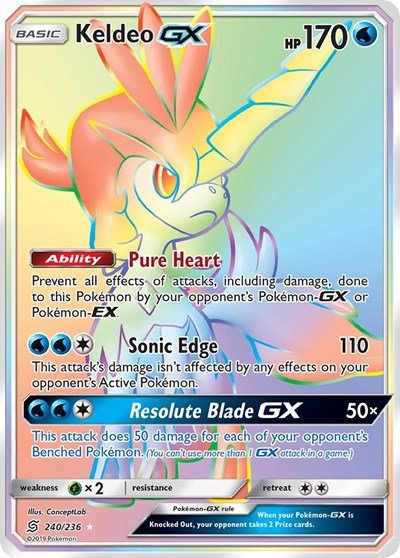 Keldeo GX (Secret) (SM - Unified Minds) Near Mint Holofoil - Nick Nack's Full Frontal Attack