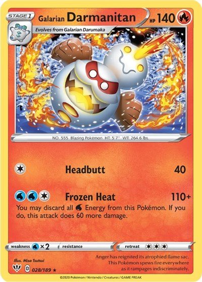 Galarian Darmanitan (28) (SWSH03: Darkness Ablaze) Light Play - Nick Nack's Full Frontal Attack