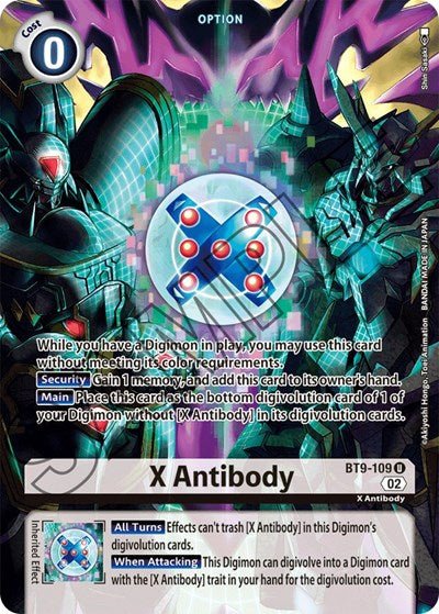X Antibody (Alternate Art) (Starter Deck 14: Beelzemon Advanced Deck Set) Near Mint Foil - Nick Nack's Full Frontal Attack