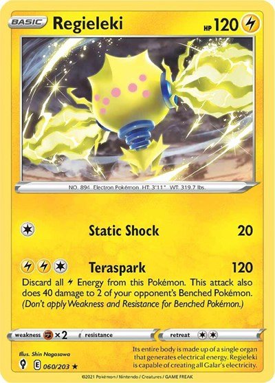 Regieleki (SWSH07: Evolving Skies) Near Mint Holofoil - Nick Nack's Full Frontal Attack