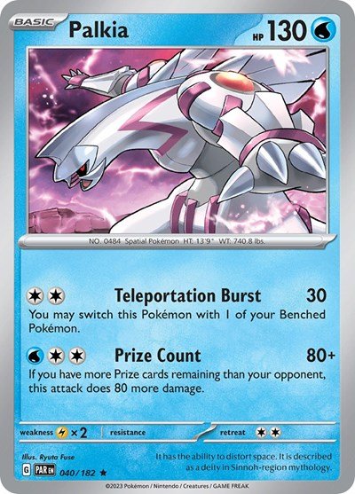 Palkia (Scarlet and Violet: Paradox Rift) Near Mint Holofoil - Nick Nack's Full Frontal Attack