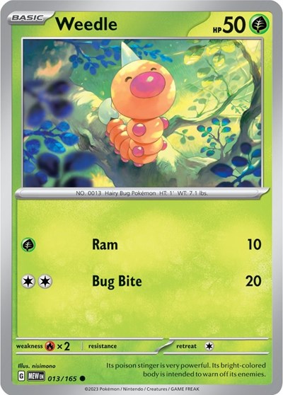 Weedle (Scarlet and Violet: 151) Near Mint Reverse Holofoil