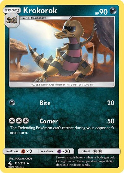 Krokorok (SM - Unbroken Bonds) Near Mint Reverse Holofoil - Nick Nack's Full Frontal Attack