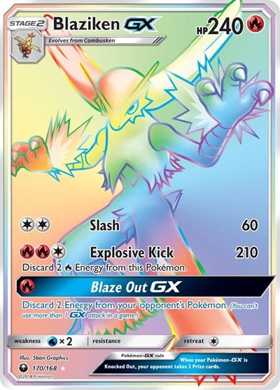 Blaziken GX (Secret) (SM - Celestial Storm) Near Mint Holofoil - Nick Nack's Full Frontal Attack