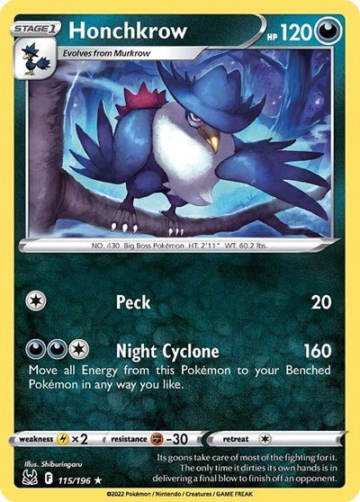 Honchkrow (SWSH11: Lost Origin) Near Mint - Nick Nack's Full Frontal Attack