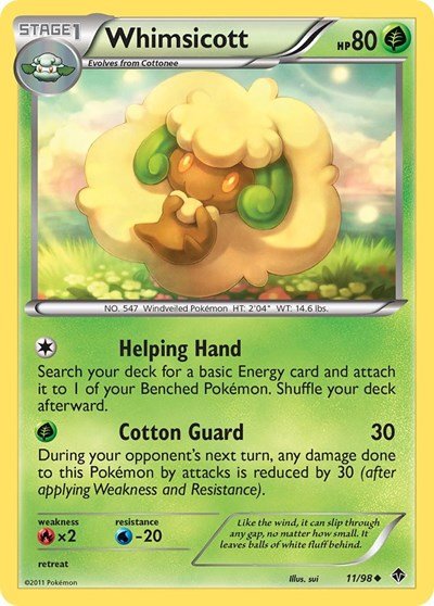Whimsicott (11) (Emerging Powers) Heavy Play - Nick Nack's Full Frontal Attack