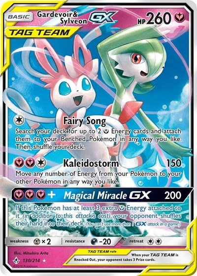 Gardevoir & Sylveon GX (SM - Unbroken Bonds) Near Mint Holofoil - Nick Nack's Full Frontal Attack