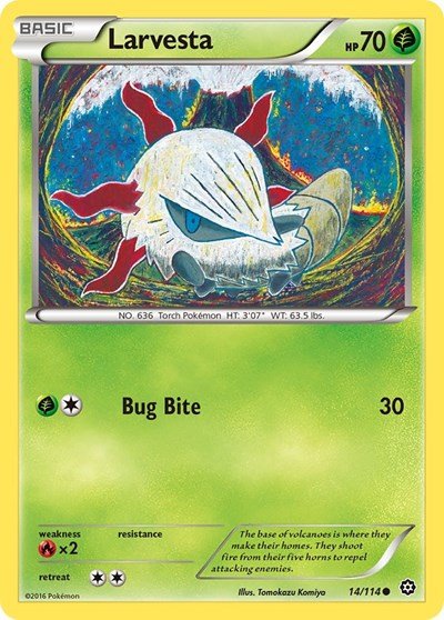 Larvesta (XY - Steam Siege) Light Play - Nick Nack's Full Frontal Attack