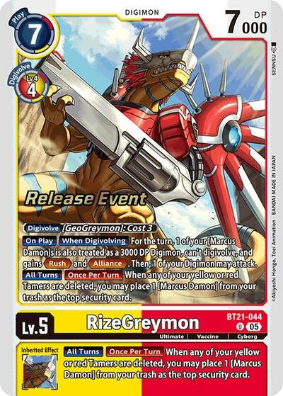 RizeGreymon (World Convergence Release Event Cards) Near Mint