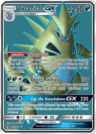 Tyranitar GX (Full Art) (SM - Lost Thunder) Near Mint Holofoil - Nick Nack's Full Frontal Attack