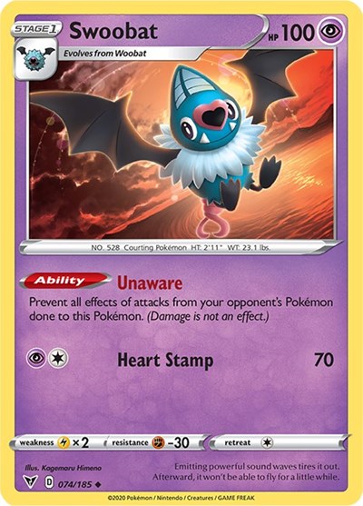 Swoobat (SWSH04: Vivid Voltage) Near Mint