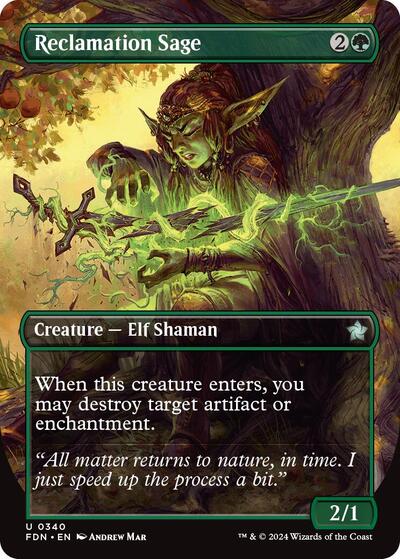 Reclamation Sage (Borderless) (Foundations) Near Mint - Nick Nack's Full Frontal Attack