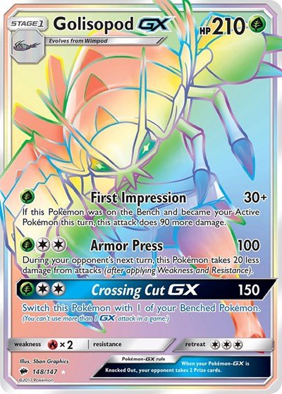 Golisopod GX (Secret) (SM - Burning Shadows) Near Mint Holofoil - Nick Nack's Full Frontal Attack