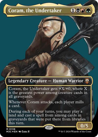 Coram, the Undertaker (Borderless) (Ripple Foil) (Commander: Modern Horizons 3) Near Mint Foil - Nick Nack's Full Frontal Attack