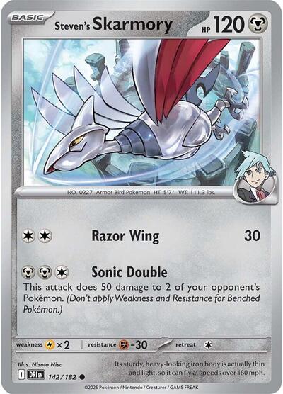 Steven's Skarmory (SV10: Destined Rivals) Near Mint Reverse Holofoil - Nick Nack's Full Frontal Attack
