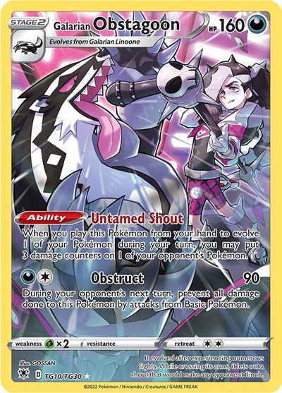 Galarian Obstagoon (SWSH10: Astral Radiance Trainer Gallery) Light Play Holofoil