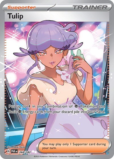 Tulip - 244 (Scarlet and Violet: Paradox Rift) Near Mint Holofoil - Nick Nack's Full Frontal Attack