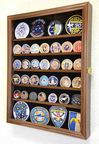 Challenge Coin/Medals/Pins/Badges/Ribbons/Insignia/Buttons Chips Combo Display Case Box Cabinet - Nick Nack's Full Frontal Attack