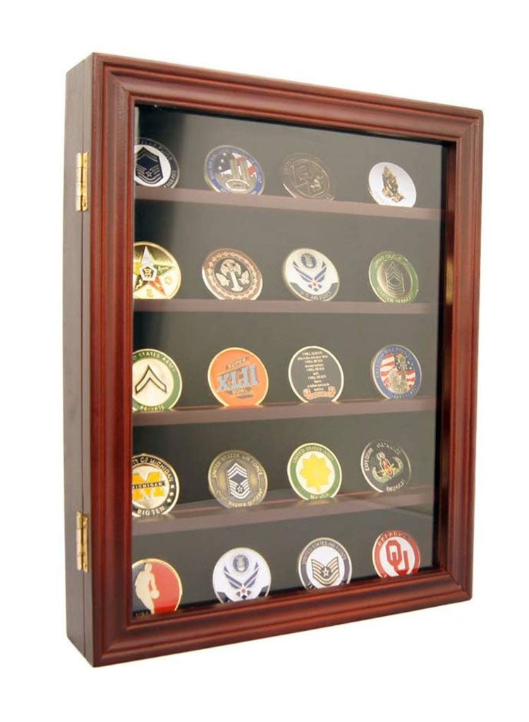 Lockable 30 Military Challenge Coin, Poker Chip, Sports Coin Display Case - Nick Nack's Full Frontal Attack