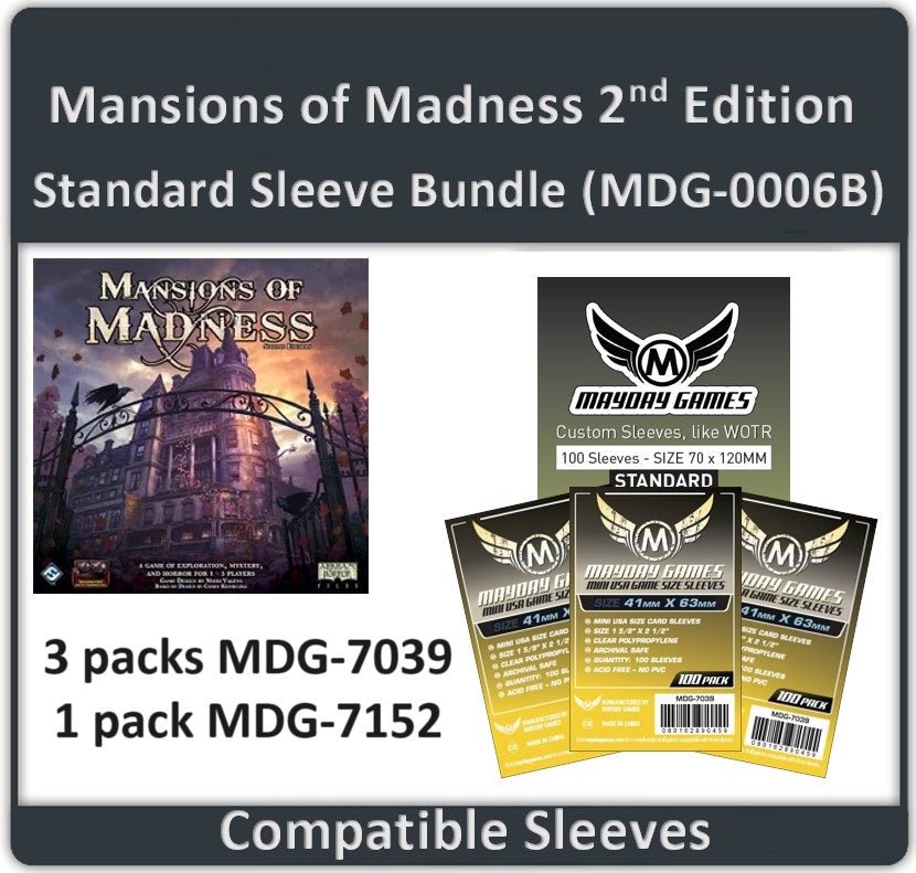 "Mansions of Madness" (2nd Edition) Compatible Card Sleeve Bundle - Nick Nack's Full Frontal Attack